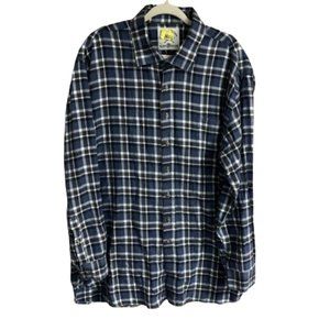 Alan Paine XXL 2XL Long Sleeve Plaid Flannel Men's 100% Cotton Button Down EUC
